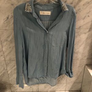 Vintage Havana studded denim color button down